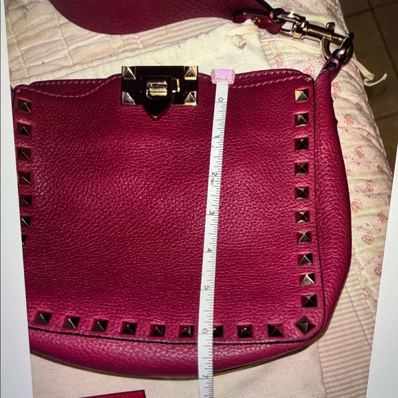 Valentino Burgundy Studded Crossbody Bag - Picture 3 of 8